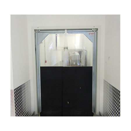 Porta com dobradiças - Moreschi Chiusure Industriali S.r.l. - em aço inoxidável / de PVC / para ambiente interno