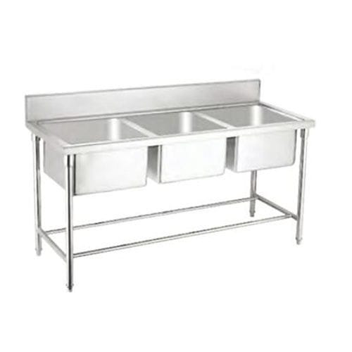 Pia para a indústria alimentícia - Zibo Unique Machinery Co., Ltd. - de lavagem de mãos / para lavagem de frutas e legumes / em aço inoxidável