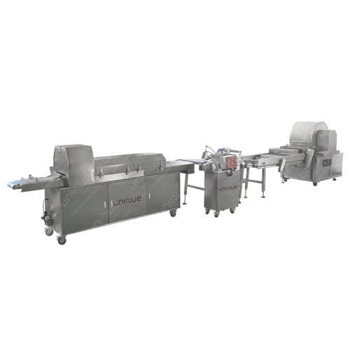Linha de produção de refeições prontas de rolinhos primavera - Zibo Unique Machinery Co., Ltd.