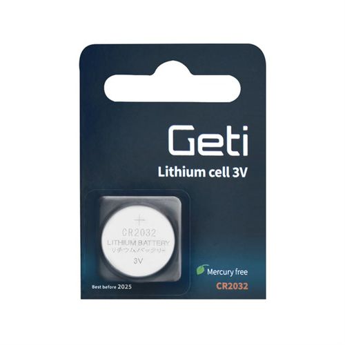 Bateria de lítio - CR2032  - GETI - cilíndrica / 3 V