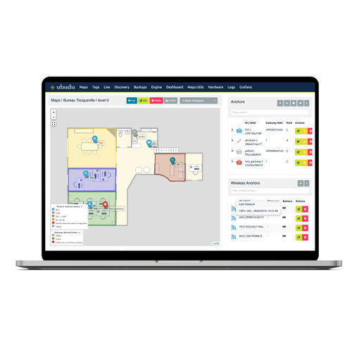 Software de gestão - Ubudu SAS - para teste / configuração / de localização