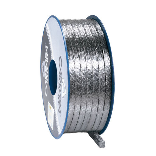 Gaxeta trançada em grafite - GR8748  - Carrara Global Sealing Solution - com fios de carbono / de alta resistência / para válvulas