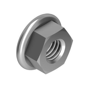 Porca sextavada - 21.1334/0 - Minitec - flangeada / autoblocante / em aço galvanizado