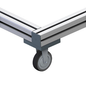 Rodízio fixo - 21.1475/0 - Minitec - com placa de fixação / em borracha / em aço galvanizado
