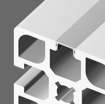 Perfil de cobertura em alumínio - 20.1021/1 - Minitec - ranhurado / extrudado