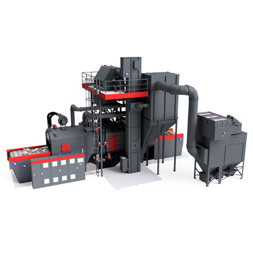 Jateadora de granalha com esteira transportadora de malha metálica - KTP - Gostol TST - de turbina / para limpeza de superfícies / para moldagem