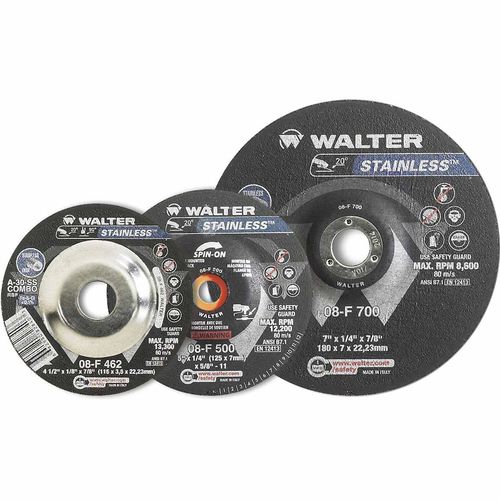 Rebolo de corte - STAINLESS™  - WALTER - plano / em aço inoxidável / com centro deprimido