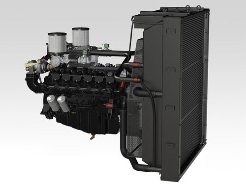 Motor a gás natural - GV222TI - HD HYUNDAI INFRACORE - de 12 cilindros / turbo / para grupo gerador de energia