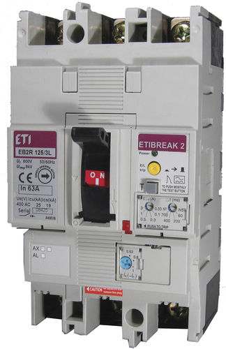 Interruptor diferencial residual modular - 004671501 - ETI - em caixa moldada / em trilho DIN