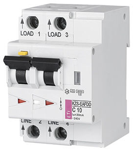 Disjuntor térmico - AFDD - ETI - contra arcos elétricos / 2 polos / de corrente residual