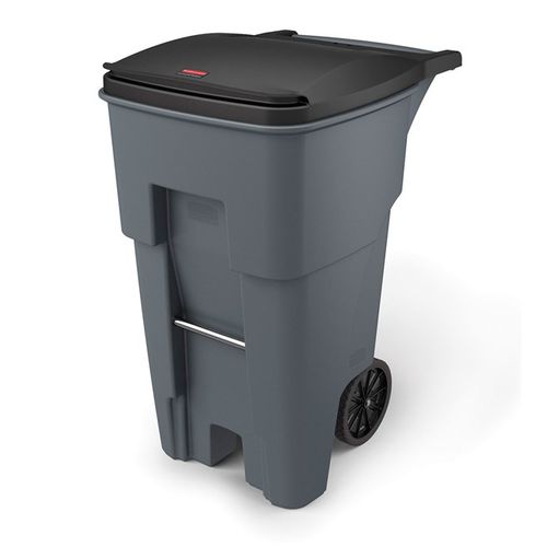Contêiner de lixo em material plástico - FG9W2100GRAY - Rubbermaid - com tampa / com pega / com 2 rodas