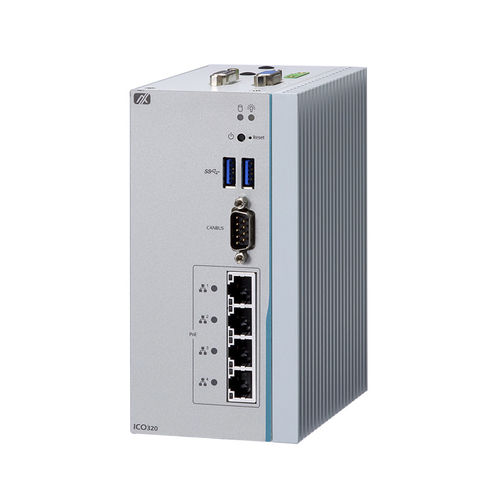 Computador embutido - ICO320-83C - AXIOMTEK - para trilho DIN / Intel® Celeron® / RJ45