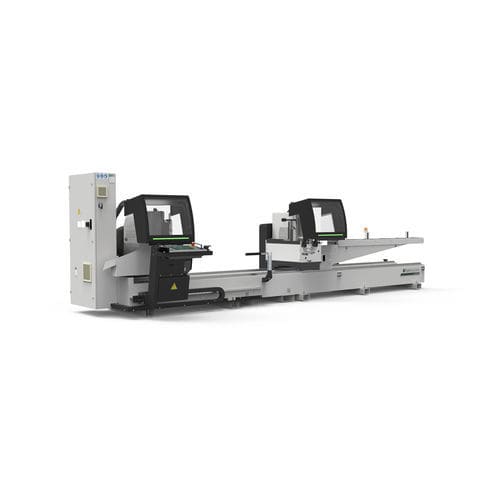 Máquina de corte com faca rotativa - ALVA 55 - Fom Industrie Aluminium Working Machinery - para metais / de duas cabeças / frontal