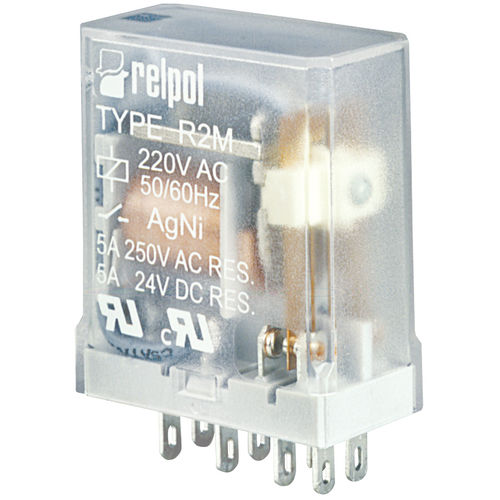 Relé eletromecânico 6 Vcc - R2M series - RELPOL - 24 Vcc / 12 Vcc / 48 Vcc