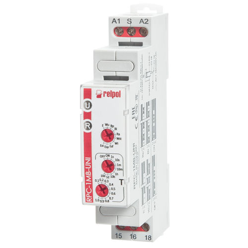 Relé temporizado com retardo na energização (on delay) - RPC-MB series - RELPOL - com retardo na desenergização (off-delay) / multifuncional / para montar em trilho DIN
