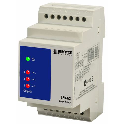 Relé de monitoramento 3 NA - LR44/3 - Broyce Control - CA/CC / para trilho DIN