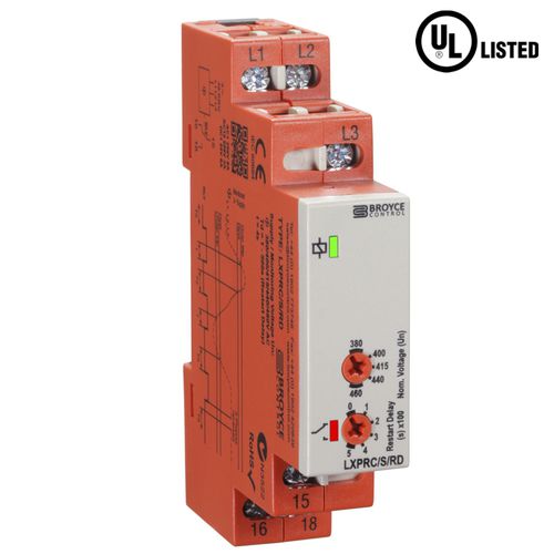 Relé de proteção de subtensão - LXPRC/S/RD - Broyce Control - de sobretensão / de sequência de fases / 1 NA/NF