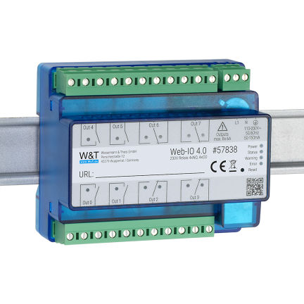 Módulo de saída digital - 57838 - Wiesemann & Theis - Modbus TCP / com 8 saídas / com saída de relé