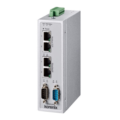 Gateway de comunicação - JetLink 1102 - Korenix Technology - industrial / Ethernet/IP / Modbus TCP