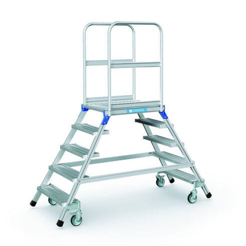 Escada em alumínio - 4198 series - ZARGES - móvel / com plataforma