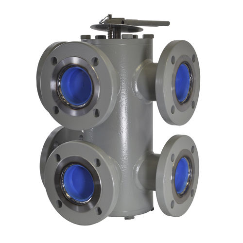 Válvula de distribuição de 3 vias - The Hilliard Corporation - flange redonda / de acionamento manual / 6 portas