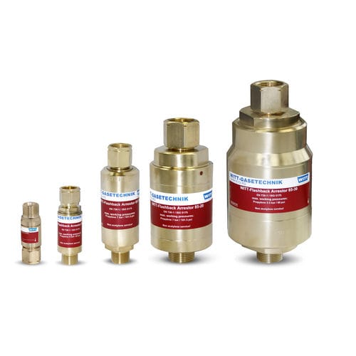 Válvula antirretrocesso de chama para operações de corte e soldagem - WITT-Gasetechnik - para a indústria do vidro / para regulador de pressão / para hidrogênio