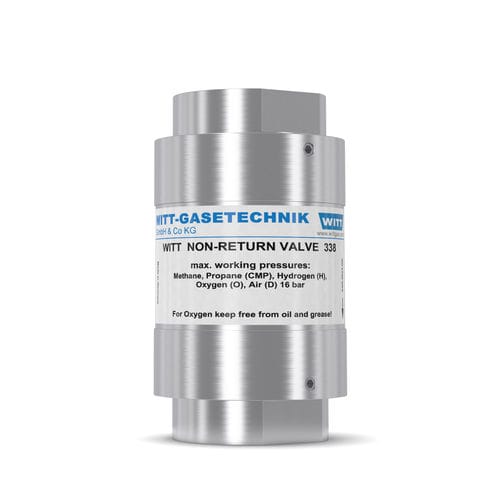 Válvula de retenção para oxigênio - 338-ES - WITT-Gasetechnik - para gás / em aço inoxidável / de mola