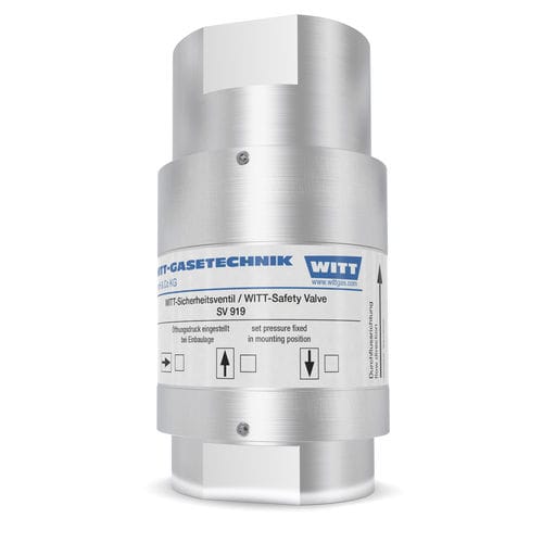 Válvula de segurança a gás - AV 919 - WITT-Gasetechnik - para dutos / para tanque / em aço inoxidável