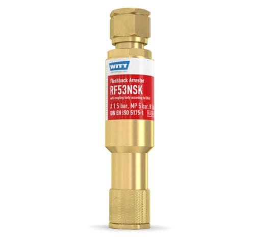 Válvula antirretrocesso de chama para operações de corte e soldagem - RF53NSK - WITT-Gasetechnik - para a indústria do vidro / para regulador de pressão / para hidrogênio
