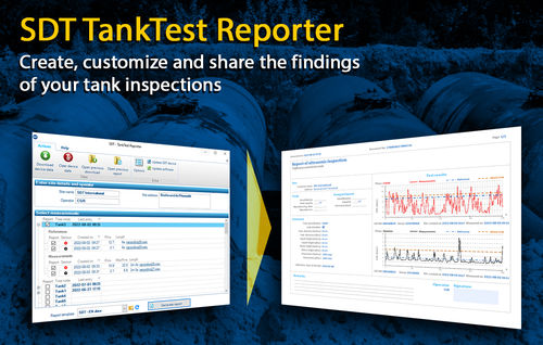 Software de criação de laudos - SDT TankTest Reporter - SDT Ultrasound - para testador de estanqueidade / Windows