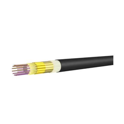 Cabo óptico de dados - OPTIPACK - HUBER+SUHNER - de baixa emissão de fumos / autoextinguível / breakout