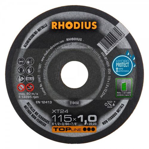 Disco de corte para alumínio - XT24 - RHODIUS - em aço / fino