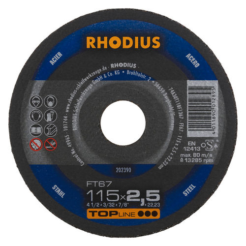 Rebolo de corte - FT67 - RHODIUS - plano / metálico
