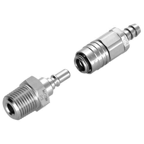 Conexão hidráulica - Micro Cupla - Nitto Kohki Europe - pneumática / push-to-lock / em latão