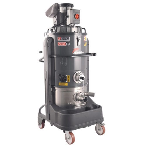 Aspirador industrial - ZEFIRO 75 INERT - Delfin Vacuums - para poeiras perigosas / trifásico / com rodas