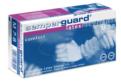 Luva de laboratório - Semperguard® Latex Comfort puderfrei - Sempermed - de proteção química / em borracha / em látex