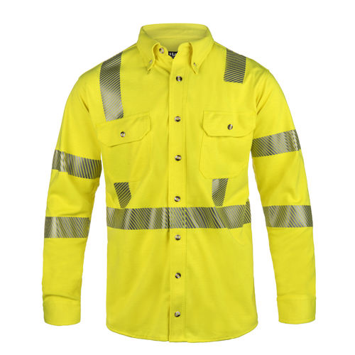 Camisa de alta visibilidade - ISHAT29RT - Lakeland Industries - de trabalho / contra arcos elétricos / em tecido