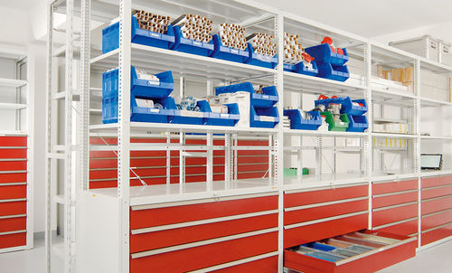 Estante de acondicionamento - 00.02.20 series - LOKOMA - com gavetas modulares