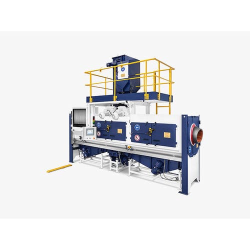 Jateadora de granalha com esteira transportadora em V - THM Series - Walther Trowal GmbH&Co.KG - de turbina / para metais / para produtos a granel