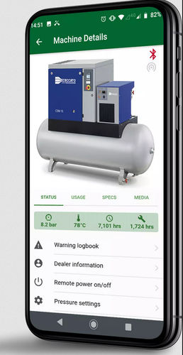 Aplicação móvel de controle - AirCare - Ceccato Aria Compressa - para compressor / em tempo real / Android
