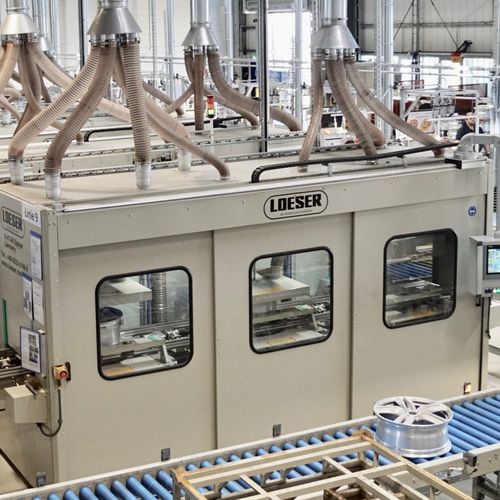 Rebarbadora de acabamento - FE RU ZD TU TO - LOESER GmbH - de escovagem / para jantes / automática