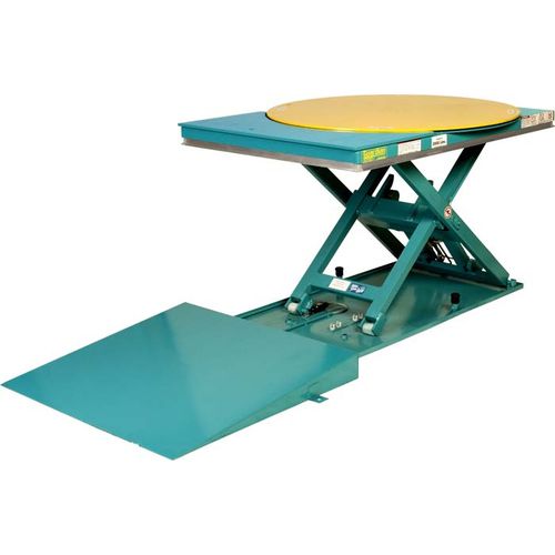 Mesa elevatória tipo tesoura - Lift-N-Spin - Lift Products - elétrica / estacionária / extrafina