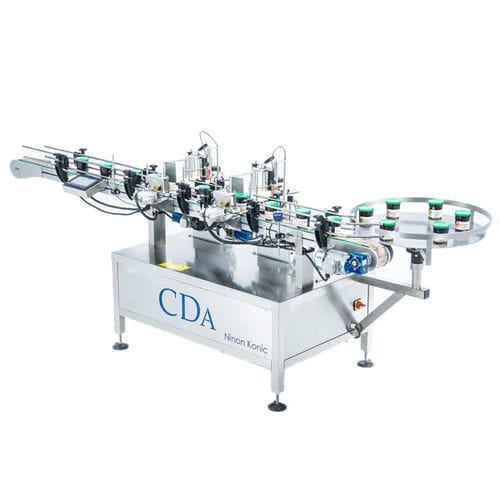 Rotuladora automática - Ninon Konic - CDA - para produtos químicos / para baldes / para garrafas