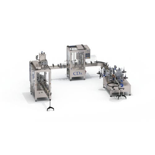 Envasadora-tampadora-rotuladora automática - K Line S &ndash; VS2000 &ndash; Ninon Mix - CDA - para tinta / para produtos químicos / para produtos cosméticos