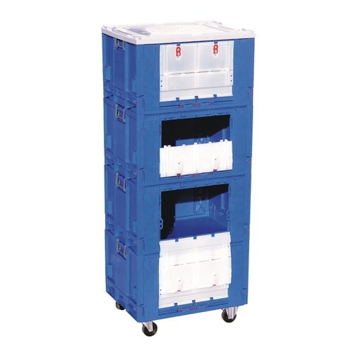 Container aramado com rodas multiusos - 962 series - Plasticos Santo António - com prateleiras
