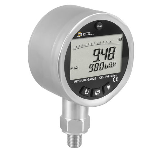 Manômetro diferencial - PCE-DPG 10 - PCE Deutschland GmbH - com display LCD / com rosca / em aço inoxidável