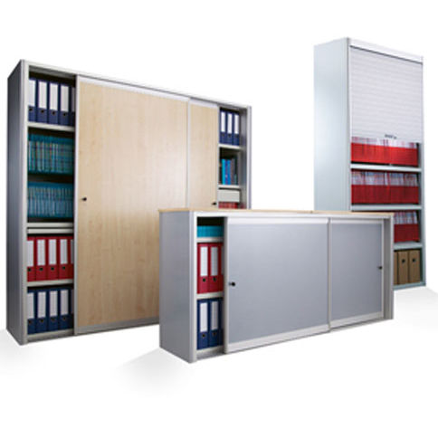 Armário de escritório - Bruynzeel Storage System - de piso / com prateleiras / de portas de correr