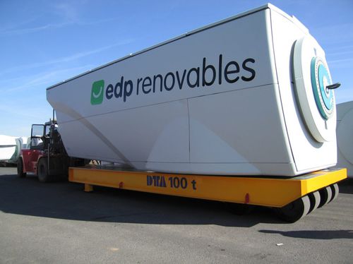 Carreta prancha - DTA - para equipamento industrial / com 1 eixo / para movimentação de cargas pesadas