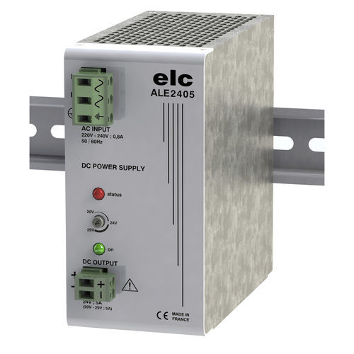 Fonte de alimentação elétrica para trilho DIN - ALE2405 - ELC construction électronique - CA/CC / com saída simples / regulada