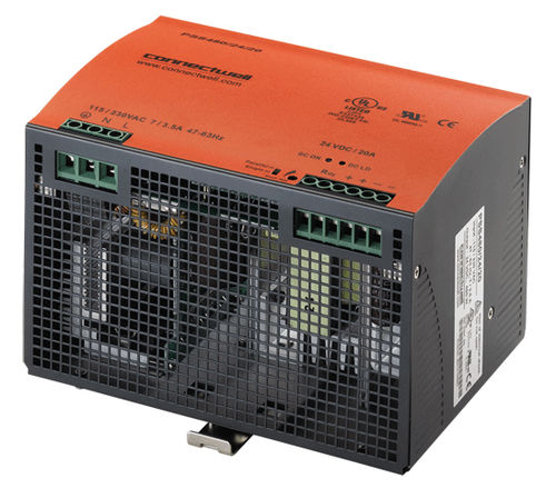 Fonte de alimentação elétrica para trilho DIN - 24 - 48 V, 480 W | PSS480 series - Connectwell Industries - CA/CC / chaveada / monofásica